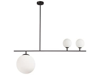 Dainolite Orion 3-Light Matte Black Globe Linear Island Pendant DNORN363PMB