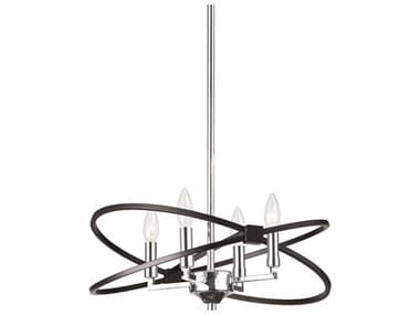 Dainolite Paloma 4-Light Polished Chrome Matte Black Chandelier DNPAL184CPCMB