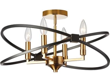 Dainolite Paloma 4-Light Vintage Bronze Matte Black Semi Flush Mount DNPAL184SFVBMB