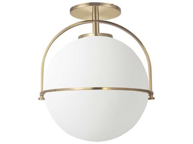 Dainolite Paola 1-Light Aged Brass Globe Semi Flush Mount DNPAO121SFAGB