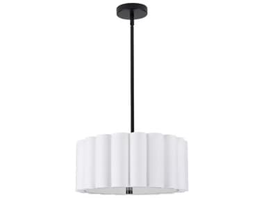 Dainolite Pacifica 3-Light Matte Black Drum Pendant DNPCA163PMBWH