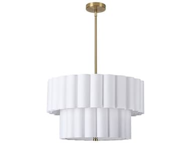 Dainolite Pacifica 4-Light Aged Brass Drum Tiered Pendant DNPCA224PAGBWH