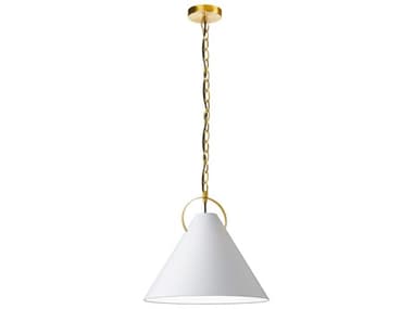 Dainolite Princeton 1-Light Aged Brass White Pendant DNPCN161PAGB790