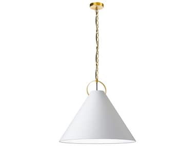 Dainolite Princeton 1-Light Aged Brass White Pendant DNPCN241PAGB790