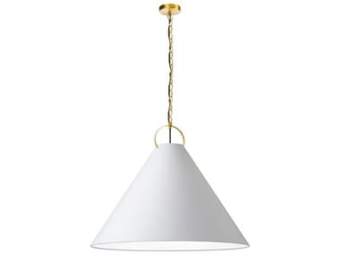 Dainolite Princeton 1-Light Aged Brass White Pendant DNPCN321PAGB790