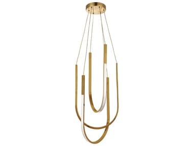 Dainolite Pacari 3-Light Aged Brass White Pendant DNPCR1654LEDPAGB