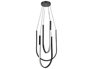 Dainolite Pacari 3-Light Matte Black White Pendant DNPCR1654LEDPMB