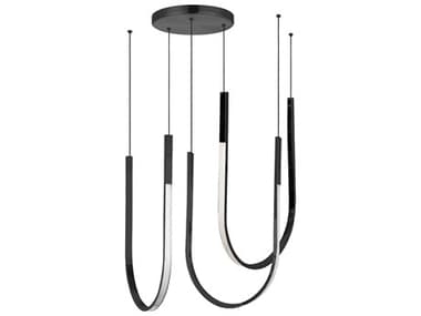 Dainolite Pacari 3-Light Matte Black White Pendant DNPCR2754LEDHPMB