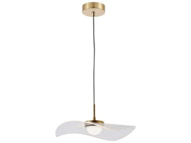 Dainolite Percival 1-Light Clear White Aged Brass Pendant DNPCV1510LEDPAGB