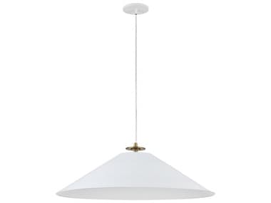 Dainolite Prudence 1-Light Matte White Aged Brass Pendant DNPDC241PAGBMW