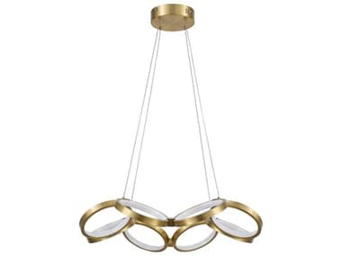 Dainolite Philo 1-Light Aged Brass Geometric Chandelier DNPHO2564LEDCAGB