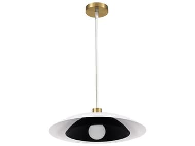 Dainolite Pima 1-Light Matte White Black Dome Pendant DNPIM171PMWMB