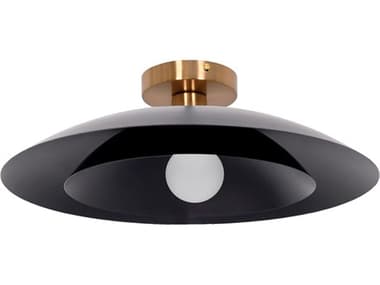 Dainolite Pima 1-Light Matte Black Dome Semi Flush Mount DNPIM171SFMB