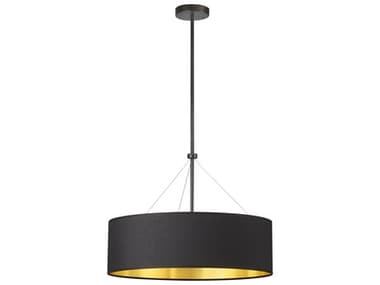 Dainolite Pallavi 4-Light Matte Black Gold Drum Pendant DNPLV224CMB698