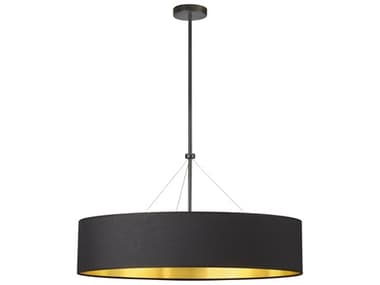 Dainolite Pallavi 4-Light Matte Black Gold Drum Pendant DNPLV304CMB698