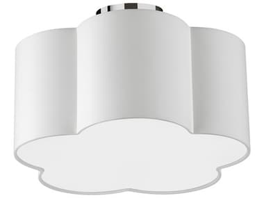 Dainolite Phlox 3-Light Polished Chrome White Drum Flush Mount DNPLX152FHPCWH