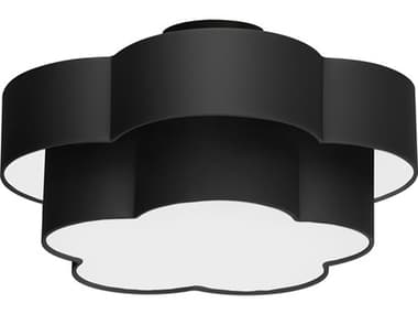 Dainolite Phlox 3-Light Matte Black Drum Flush Mount DNPLX203FHMBBK