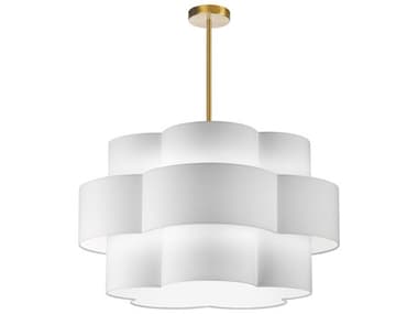Dainolite Phlox 4-Light Aged Brass White Tiered Pendant DNPLX284CAGBWH