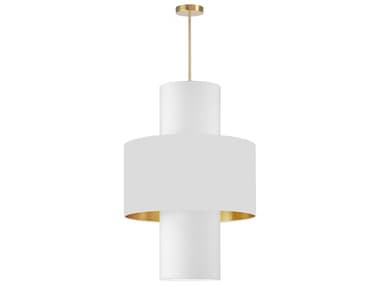 Dainolite Patrona 4-Light Aged Brass White Drum Pendant DNPOA224PAGB692790