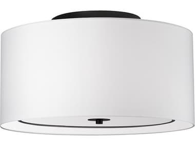 Dainolite Porscha 3-Light Matte Black White Drum Flush Mount DNPOR163FHMBWH