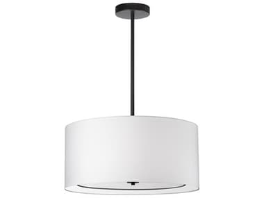 Dainolite Porscha 4-Light Matte Black White Drum Pendant DNPOR224PMBWH