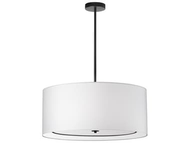 Dainolite Porscha 4-Light Matte Black White Drum Pendant DNPOR304PMBWH