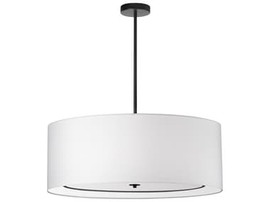 Dainolite Porscha 4-Light Matte Black White Drum Pendant DNPOR344PMBWH