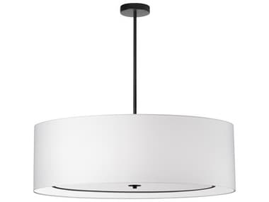 Dainolite Porscha 6-Light Matte Black White Drum Pendant DNPOR406PMBWH
