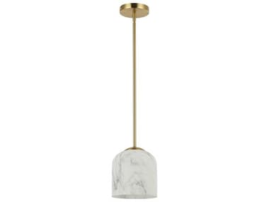 Dainolite Patrice 1-Light Alabaster Aged Brass Bell Mini Pendant DNPRC71PAGB