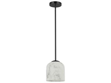 Dainolite Patrice 1-Light Alabaster Matte Black Bell Mini Pendant DNPRC71PMB