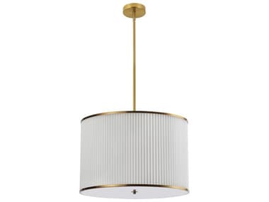 Dainolite Prudy 4-Light Aged Brass Drum Pendant DNPRD243PAGB