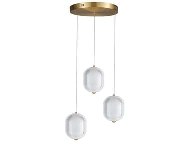 Dainolite Peri 3-Light Aged Brass Mini Pendant DNPRI1222LEDPAGB