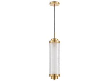 Dainolite Peri 1-Light Aged Brass Cylinder Mini Pendant DNPRI1916LEDPAGB