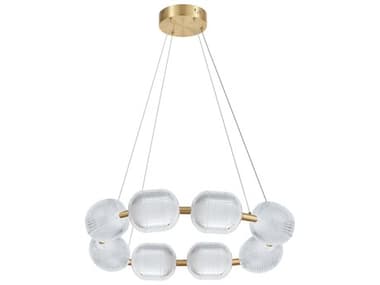 Dainolite Peri 8-Light Aged Brass Geometric Round Chandelier DNPRI3256LEDPAGB
