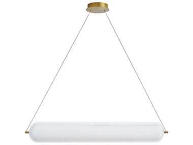 Dainolite Peri 1-Light Aged Brass Cylinder Linear Island Pendant DNPRI4236LEDHPAGB