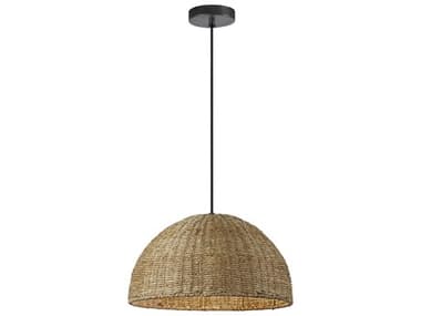 Dainolite Pourel 1-Light Natural Black Brown Dome Pendant DNPRL161PNAT
