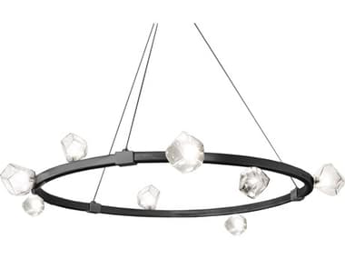 Dainolite Pearlene 12-Light Matte Black Geometric Round Chandelier DNPRN4212CMB
