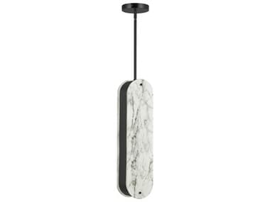 Dainolite Pascal 1-Light Alabaster Matte Black Cylinder Mini Pendant DNPSC201PMB