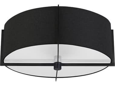 Dainolite Preston 3-Light Matte Black Drum Semi Flush Mount DNPST153SFMBBK