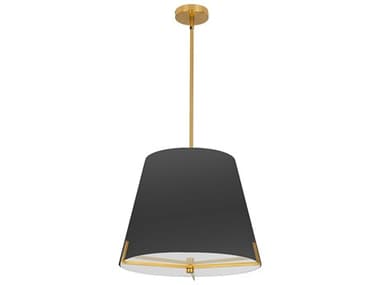 Dainolite Preston 4-Light Black Aged Brass Drum Pendant DNPST184PAGBBK