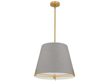 Dainolite Preston 4-Light Grey Aged Brass Drum Pendant DNPST184PAGBGRY