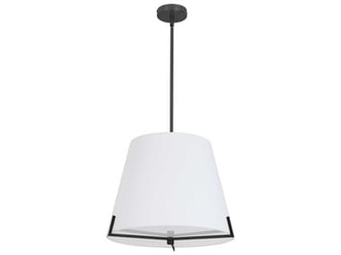 Dainolite Preston 4-Light Matte Black White Drum Pendant DNPST184PMBWH
