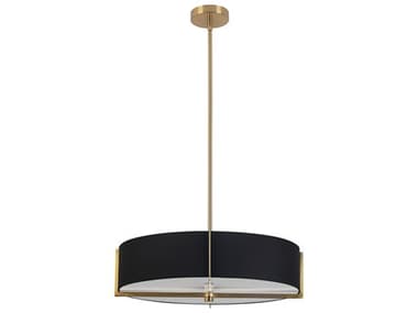 Dainolite Preston 4-Light Black Aged Brass Round Pendant DNPST214PAGBBK