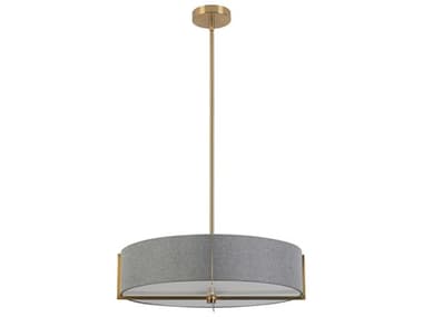 Dainolite Preston 4-Light Grey Aged Brass Round Pendant DNPST214PAGBGRY