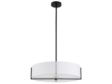 Dainolite Preston 4-Light Matte Black White Round Pendant DNPST214PMBWH