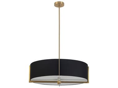 Dainolite Preston 4-Light Black Aged Brass Round Pendant DNPST264LPAGBBK