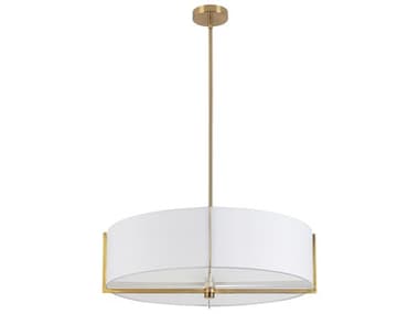 Dainolite Preston 4-Light Aged Brass White Round Pendant DNPST264LPAGBWH