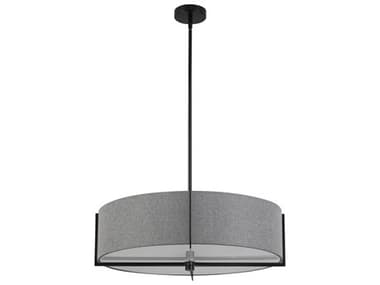 Dainolite Preston 4-Light Grey Matte Black Round Pendant DNPST264LPMBGRY