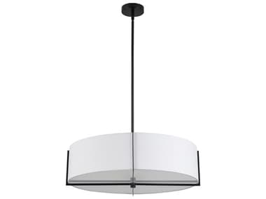 Dainolite Preston 4-Light Matte Black White Round Pendant DNPST264LPMBWH