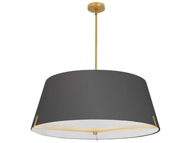 Dainolite Preston 4-Light Black Aged Brass Drum Pendant DNPST324PAGBBK